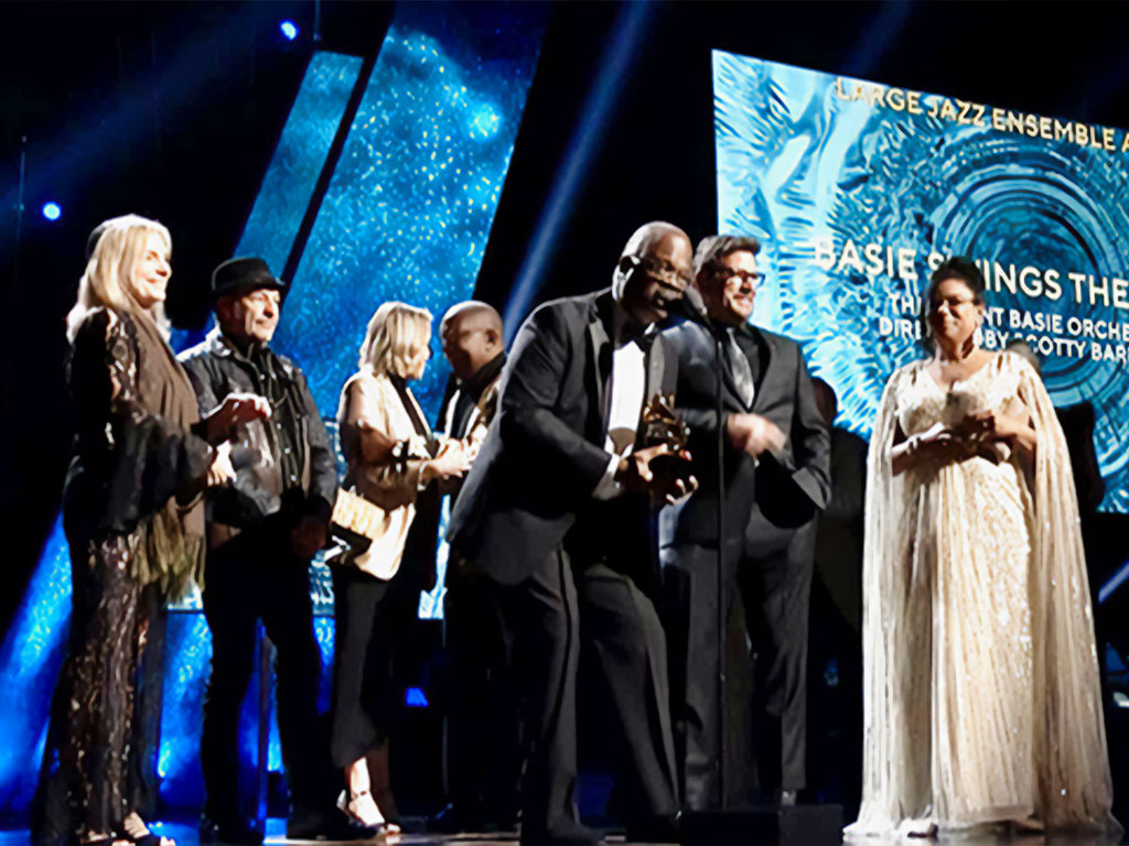 Florida A&M University (FAMU) alumnus Scotty Barnhart won a Grammy for Best Large Jazz Ensemble at the 66th Annual Grammy Awards on Sunday, February 4.